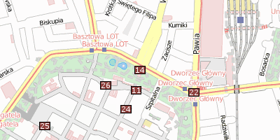 Barbakan  Krakau Stadtplan