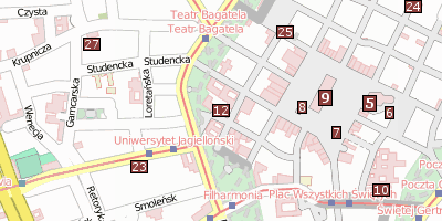 Jagiellonen-Universität Stadtplan