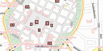 Stadtplan Krakauer Barbarakirche