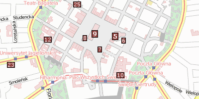 Stadtplan St.-Adalbert-Kirche  Krakau